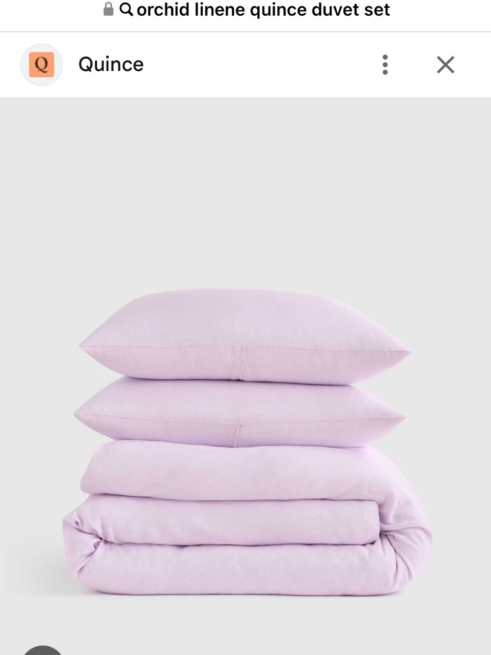 Quince Linen Duvet Cover and Shams  - Light Lavender